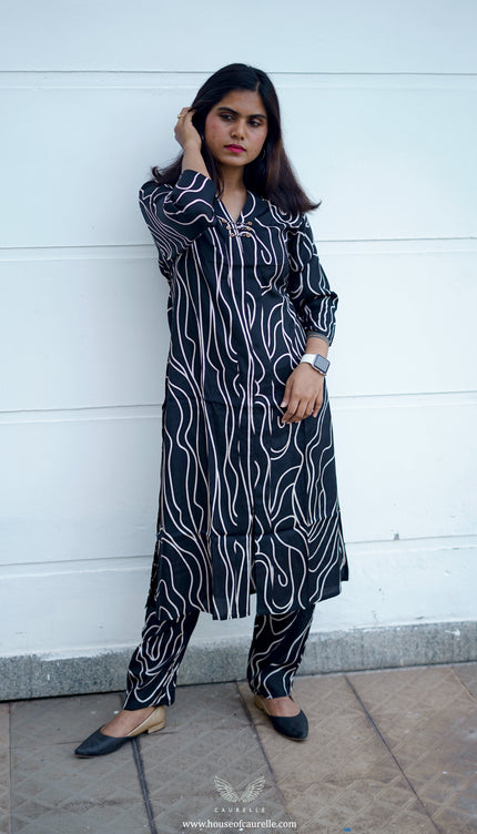 Midnight Flow Printed Kurta Set