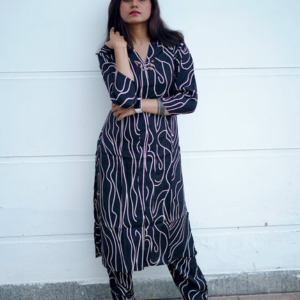 Midnight Flow Printed Kurta Set