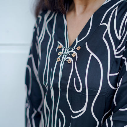 Midnight Flow Printed Kurta Set