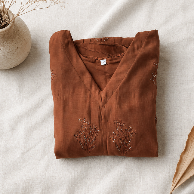 Petal Whisper Mul Chanderi Dress